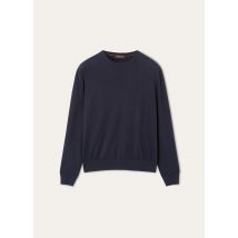Loro Piana - Ice Wish Crewneck Sweater Cotton Gg 18, Man, Blue Navy, Size: 52