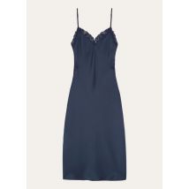 Loro Piana - Paige Embroidered Dress Dressy Satin, Woman, Crown Blue, Size: 40