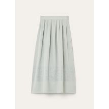 Loro Piana - Elena Embroidered Skirt Cardo Punto Croce, Frau, Pale Tale, Größe: 38