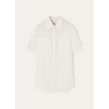 Loro Piana - Shirley Ss Shirt Light Linen Crepe, Woman, Optical White, Size: 42