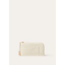 Loro Piana - Extra Zippouch Wth Cardholder Linen Calf, Woman, Whisper White/Sun Gold, Size: NR