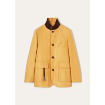 Loro Piana - Roadster Mini Jacket Tailoring Silk Chevron, Woman, Saffron Tea, Size: L