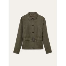 Loro Piana - Jaylon Field Jacket Structured Linen Wool, Woman, Black Pine, Size: 42