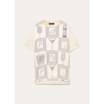 Loro Piana - Mazzorbo T-shirt Silk Cotton Rib, Woman, Ivory/Plum Purple, Size: S
