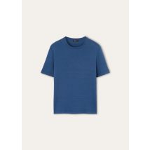 Loro Piana - Mazzorbo T-shirt Silk Cotton Rib, Herren, Blue Navy/Onyx, Größe: XXL