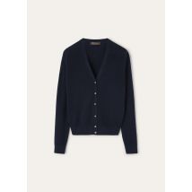 Loro Piana - Ribbed Royallightness Cardigan Sw.wool Silk Gg18, Woman, Navy Blue, Size: 42