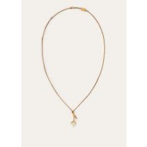Loro Piana - Linen Flower Bud Necklace Brass, Woman, Whisper White/Jewel Sun Gold, Size: NR