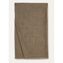 Loro Piana - Stola Jacquard Cash Silk, Woman, Deep Lichen Green/Frost Gray, Size: NR