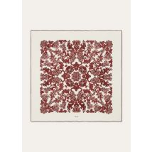 Loro Piana - Cardo Blooms Foulard 90 Wool, Frau, Parchment/Burgundy/Hazelnut, Größe: NR