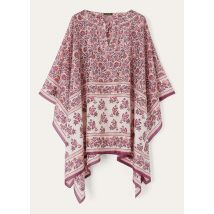 Loro Piana - Daniela Poncho Riserva San Nicol Silk Habutai, Femme, Lilac Syrup Melange/Chalk, Taille: NR
