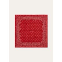 Loro Piana - Loro Piana Fiore Di Lino Bandana Foulard 60 Wool, Woman, Cranberry Red/White, Size: NR