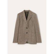 Loro Piana - Eleanor Sb Jacket Linen Jaspe' Chevron, Woman, Cherry Wine/Clear Oyster/Watercress, Size: 40