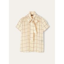 Loro Piana - Febe Ss Shirt Piot Check Sable', Femme, Chalk/Pecan Syrup, Taille: 40