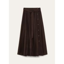 Loro Piana - Yasmina Skirt New Summer Twill, Woman, Carob Bean, Size: 36