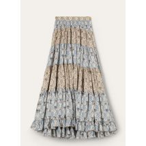 Loro Piana - Herta Skirt Cardo Veneziano Silk, Woman, Deep Lagoon Water/Sunset Glow, Size: 44