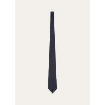 Loro Piana - Yale Natte' Tie 8 Silk Wool, Man, Blue Navy/Imperial Blue/Black, Size: NR