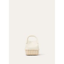 Loro Piana - Bale Micro Braided Wicker/rounded Leather, Woman, Malt-Whisper White/Sun Gold, Size: NR