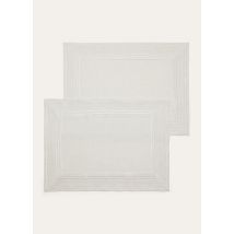 Loro Piana - Set Placemat Embroidered Suitcase Stripe 2 Pax, Biancore/Shaded White, Größe: NR