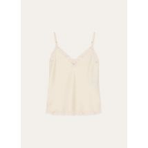 Loro Piana - Katerina Embroidered Top Dressy Satin, Femme, Ivory Glow, Taille: 46