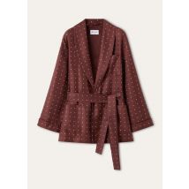 Loro Piana - Roxanne Sb Jacket Silk Pois, Femme, Deep Bordeaux/White Pois, Taille: 44