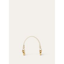 Loro Piana - Lp Foulard Handle Rounded Leather, Woman, Whisper White/Sun Gold, Size: NR