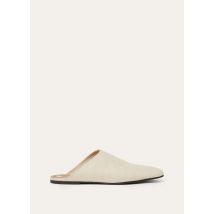 Loro Piana - Alba Flat Mule Tailoring Silk Chevron, Femme, Milk Amber, Taille: 38