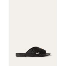 Loro Piana - Vera Flat Mule Lizard, Femme, Black, Taille: 39