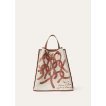 Loro Piana - Laguna Backpack Md Pto Ras Print On Cnvs/rndd Lth, Woman, Natural/Caramel Sugar/Sun Gold, Size: NR