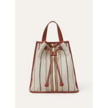 Loro Piana - Laguna Backpack Mini Suitcase Stripes/rnded Leath, Woman, LP Record/Deep Kummel/Sun Gold, Size: NR