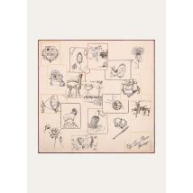 Loro Piana - Loro Piana Heritage Foulard 60 Silk Twill, Woman, Pink Flamingo/Dark Brown/Kummel, Size: NR