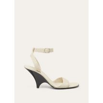 Loro Piana - Eva Heeled Sandal Woven Leather, Woman, Sugar Cream, Size: 41