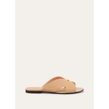Loro Piana - Vera Flat Mule Glazed Calf, Damen, Peach Fuzz, Größe: 38