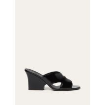 Loro Piana - Vera Heeled Mule H80 Glazed Calf, Damen, Black, Größe: 38,5