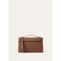 Loro Piana - Extra Pouch L29 Grained Nubuck/rounded Leather, Homme, Brownie/Onyx, Taille: NR