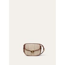 Loro Piana - Ghiera Mini Silk Linen Chevron/rounded Lth, Femme, Venice Bricola/White/Golden Beach/Intense Espresso/Sun Gold, Taille: NR