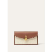 Loro Piana - Extra Pochette Nat Canvas/rounded Leather, Woman, Natural/Caramel Sugar/Sun Gold, Size: NR