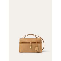 Loro Piana - Extra Bag L27 Suede Contrast Binding, Woman, Clay Soil/Sun Gold, Size: NR