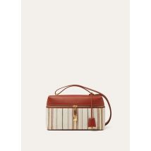 Loro Piana - Extra Bag L27 Suitcase Stripe Rounded Leather, Woman, LP Record/Deep Kummel/Sun Gold, Size: NR