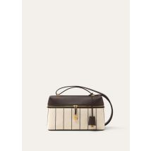 Loro Piana - Extra Bag L27 Riga Cotton Rounded Leather, Woman, Blue Navy/Dark Chocolate Licorice/Sun Gold, Size: NR