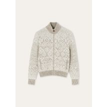 Loro Piana - Paroo Bomber Sweater Cash Silk Gg 3, Woman, White/Beige, Size: S