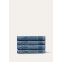 Loro Piana - Set Of 4 Washclothes Crest Cotton, Deep Lagoon Water, Size: NR