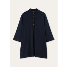 Loro Piana - Leven Top Interlock Wool 200's, Woman, Blue Navy, Size: L