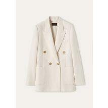 Loro Piana - Genny Db Jacket Summer Linen Crepe Natte', Woman, White, Size: 36
