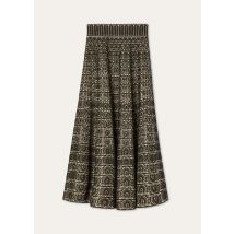 Loro Piana - Amely Embroidered Skirt Thistle Meadow Cornely, Woman, Beige/Black, Size: 38