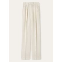 Loro Piana - Chad Trousers Summer Linen Crepe Natte', Woman, White, Size: 40