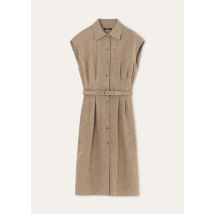 Loro Piana - Maise Dress Sartorial Linen Crepe, Woman, Dark Truffle / Brown Nougat, Size: 46