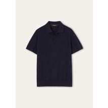 Loro Piana - Ice Wish Polo Buttonless Cotton Gg 18, Man, Blue Navy, Size: 52