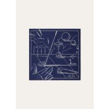 Loro Piana - Loro Piana Il Putt Perfetto Foulard 45 Silk Cotton, Mann, Deep Blue/Chalk White, Größe: NR