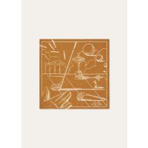 Loro Piana - Loro Piana Il Putt Perfetto Foulard 45 Silk Cotton, Man, Golden Brown/Chalk White, Size: NR