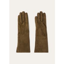 Loro Piana - Karina Gloves Suede, Woman, Green Brown, Size: S